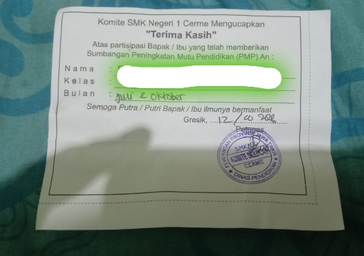 Dugaan Pungli Nodai SMKN 1 Cerme Gresik Kepsek dan Dinas Bungkam 5 SMKN 1