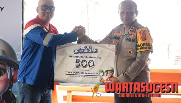 Polda Kaltim Bersama PT. Kilang Pertamina Balikpapan Tanam Mangrove dan Beri Gerobak Sampah 1 Polda kaltim