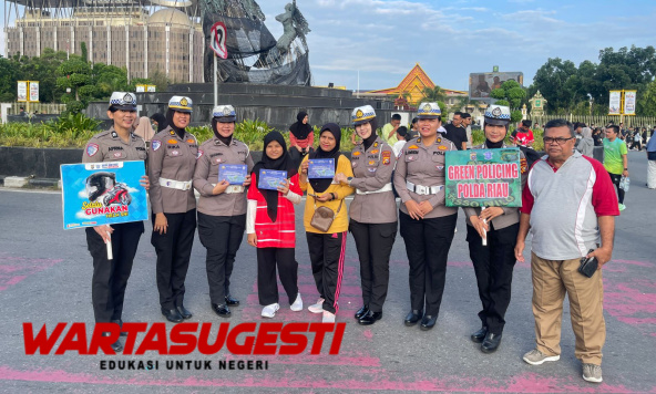 Edukasi, Polantas Polda Riau Hadir di CFD Pekanbaru Warga Aman dan Nyamn