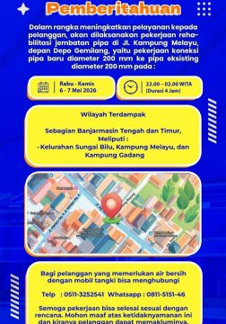 Tingkatkan Layanan, PAM Bandarmasih Rehab Jembatan Pipa di Kampung Melayu