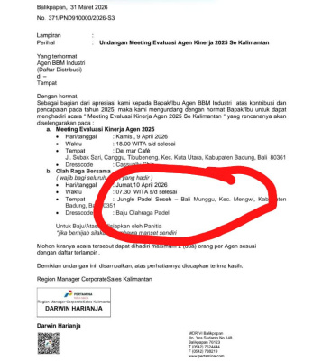 PT Pertamina Patra Niaga Abai Efisiensi Gelar Acara Mewah di Bali 1 IMG 20260413 WA0012 Bali