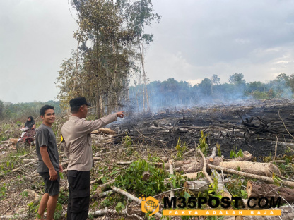 Ditinggal Pemilik, Lahan Bekas Kebun Karet di Desa Binturu Terbakar 1 Kebun