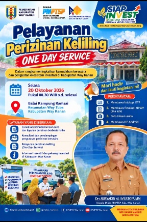 Ekosistem Investasi DPMPTSP Way Kanan Adakan Perizinan Keliling One Day Service 1 IMG 20261019 150846 1 Pemkab Way Kanan